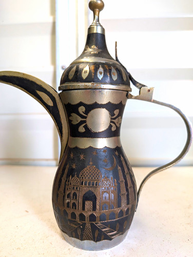 Engraved metal dallah coffee - engraved,