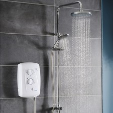 Triton T80 Easi-Fit+ DuElec Chrome Effect Electric Mixer Shower 9.5kW White
