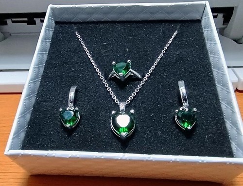 Heart jewelry set green - jewelry,