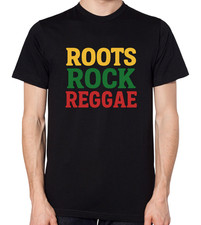 Roots Rock Reggae T-Shirt Jah Rasta Rastafari Rastafarian Top
