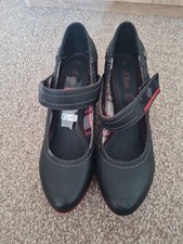 S Oliver Black Leather Women's Court Shoes Size UK 5 Brand New with Box