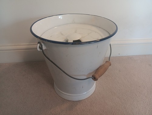 Vintage blue white enamel - white,