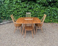 VINTAGE ERCOL 492 DROP LEAF DINING TABLE & GOLDSMITH CHAIRS