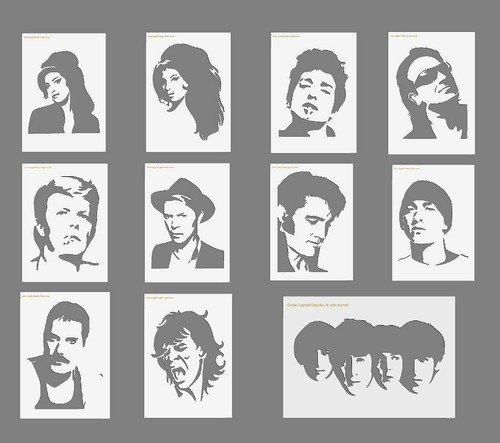 Stencil elvis bowie jagger - elvis,