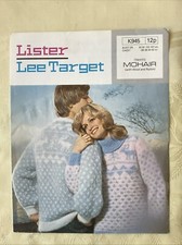 Lister Intarsia knitting pattern K945. Fair Isle Reindeer sweater, Mohair 36-42"