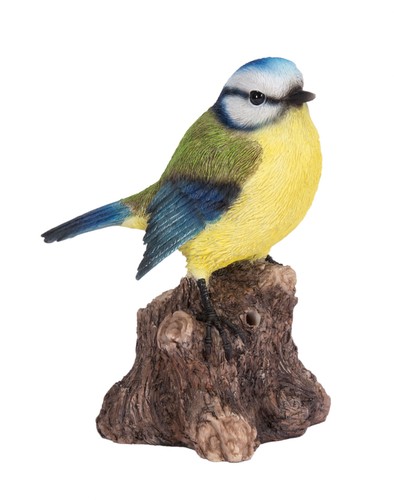 Blue tit bird stump - blue,