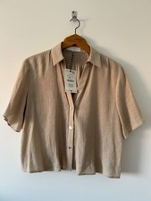 Zara Crop Shirt Blouse Top