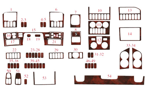 Wood look dash trim - kit, for