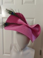 pink large straw fascinator