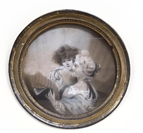Pastel painting two ladies - pastel, of