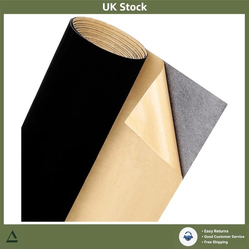 Black self adhesive velvet - black,