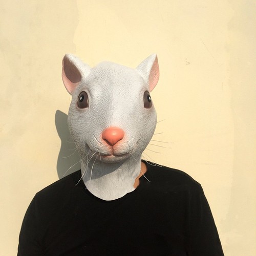 Rat latex head mask halloween - rat,
