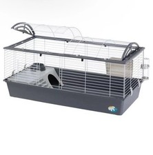 Ferplast Casita 120 Rabbit Cage. Grey. Two-part Curved Cover. Attractive Design