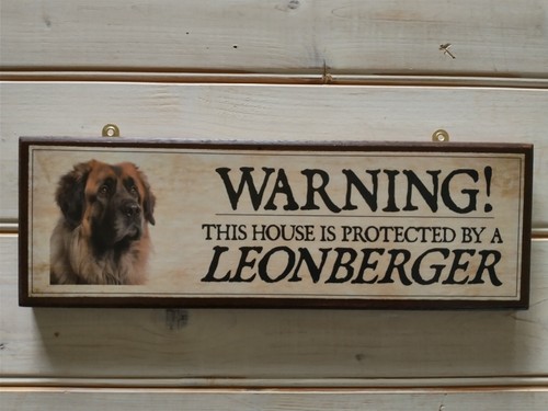 Leonberger sign dog warning - leonberger,
