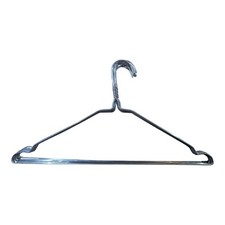Galvanised Silver Metal Wire Notched Hangers Clothes Coat 40.5cm Pack Of 10