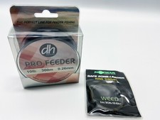 DH Angling Pro Feeder 10lb Line + Korda Safe Zone Leader Ring Swifel Weed - NEW