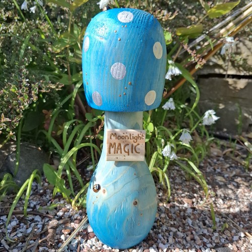 Unusual handmade wooden blue - wooden,