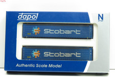 Dapol 45ft Curtainside Container Set (2) Stobart/TESU Weathered N Gauge