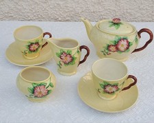 Vintage Carlton Ware China -  Tea Set for Two - 7 Pieces - Wild Rose - c1950
