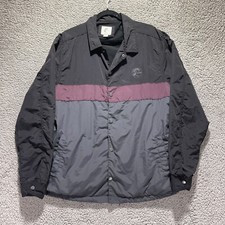 O'Neill Size Large Black Grey Button Down Windproof Windbreaker Jacket