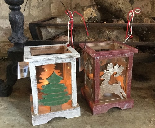 Rustic wood christmas lantern - wood,