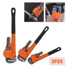 3pc HEAVY DUTY STILSON MONKEY PIPE WRENCH SET Adjustable Plumbers 10" 14" 18" in