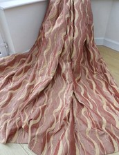 FABULOUS HEAVY QUALITY VINTAGE JACQUARD DAMASK RUSTIC COPPER / GOLD CURTAINS