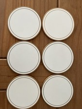 Vintage Pimpernel Off White/Gold Colour Edge Circular Coasters - Set Of 6 Boxed