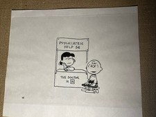 PEANUTS animation Cel CHARLES SCHULZ Publicity Art vintage Cartoons ORIGINAL I24