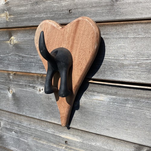 Rustic heart dog pet lead - heart, hook