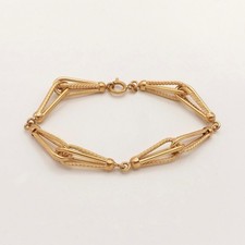 Solid 18k Gold Fancy Cage Link