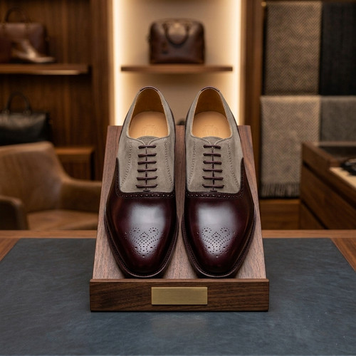Mens handmade shoe burgundy - mens,