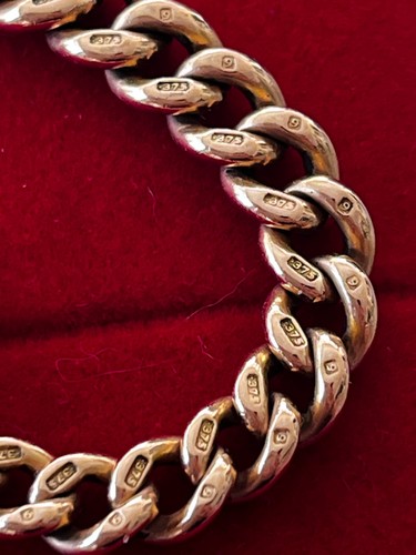 9ct rose solid gold curb - gold,
