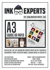 A3 Fabric HR 100g Sublimation Transfer Paper 50 Sheet for T-Shirt & Fabrics