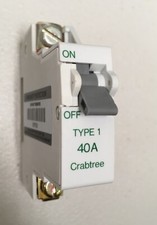 Crabtree SB6000 40A Type 1 Circuit Breaker ~ Single Pole SP 40 Amp MCB ~ 610/40