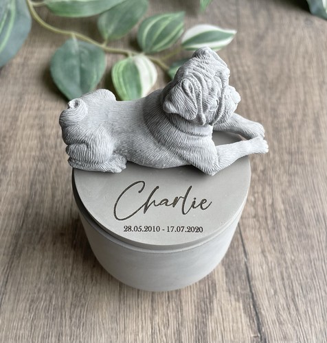 Personalised pug dog - dog, urn