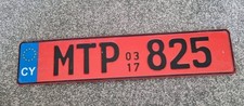 Cyprus Hire Car  LICENSE PLATE