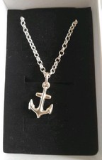Vintage 925 Silver Anchor Pendant with 17 Inch Belcher Chain (2mm link )