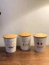 3x vintage Sugar, Coffee & Tea