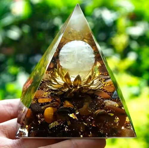 Orgone pyramid tiger eye - pyramid,