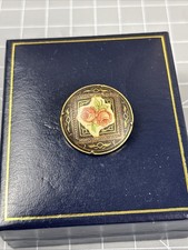 Vintage Porcelain Rose Brooch