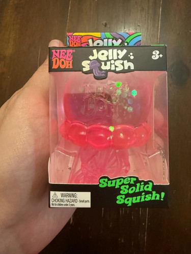 Pink needoh jelly squish toy - squish,