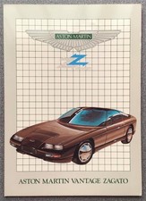 ASTON MARTIN VANTAGE ZAGATO Car Sales Literature Single Sheet Brochure 1980s