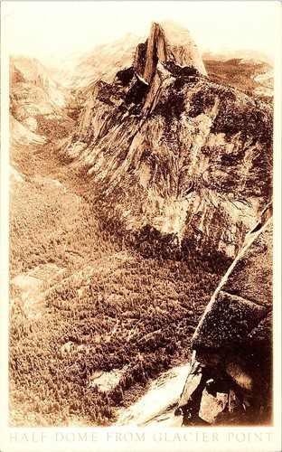 Rppc postcard half dome - half,