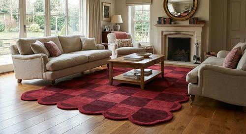 Hand tufted wool area rug - hand-tufted,