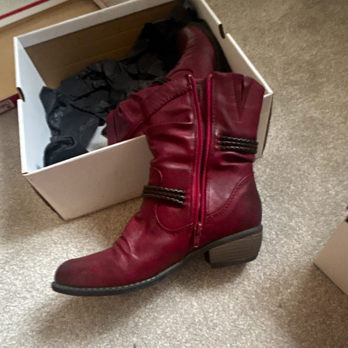 Women burgundy leather - burgundy,