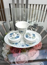 Wedgwood Clementine Design Two Lidded Pots one little vase