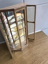 Vintage Doll's House Glass Display Cabinet mirrored back shop/house 1/12  