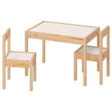 IKEA FLISAT Kids Wooden Furniture Set Table Chairs Stool Toy Storage Organizer