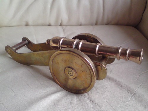 Vintage large brass - large, cannon.